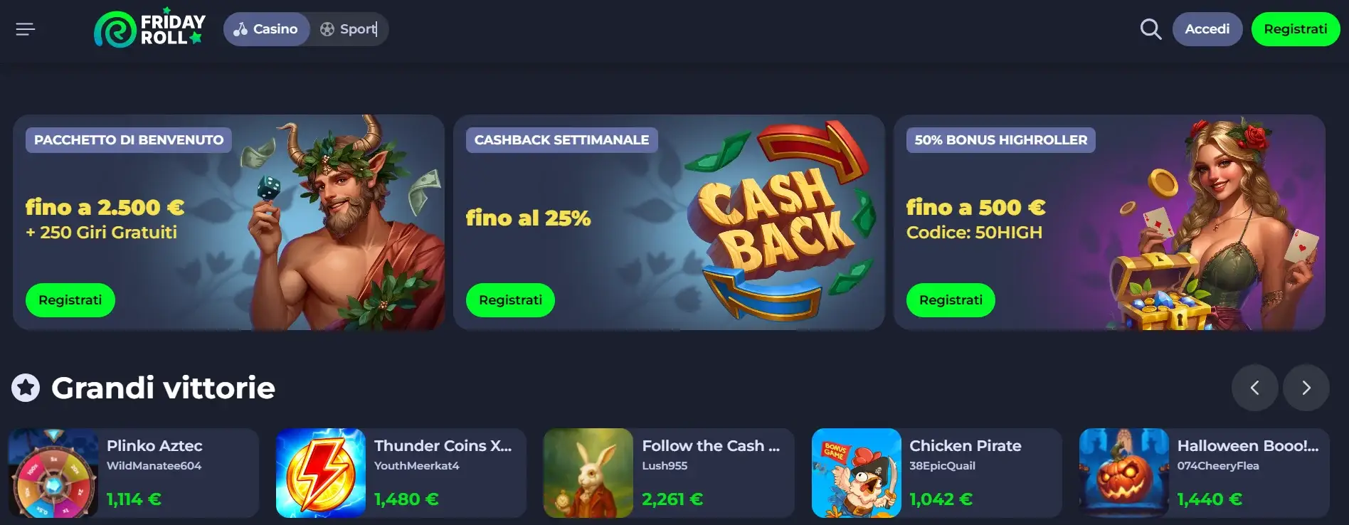 Fridayroll Casino